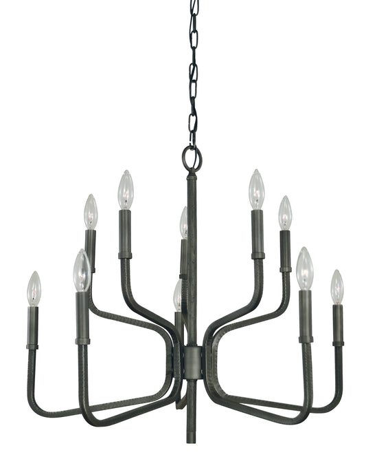 Framburg 10-Light Iron Heidelberg Dining Chandelier 5480-IRON