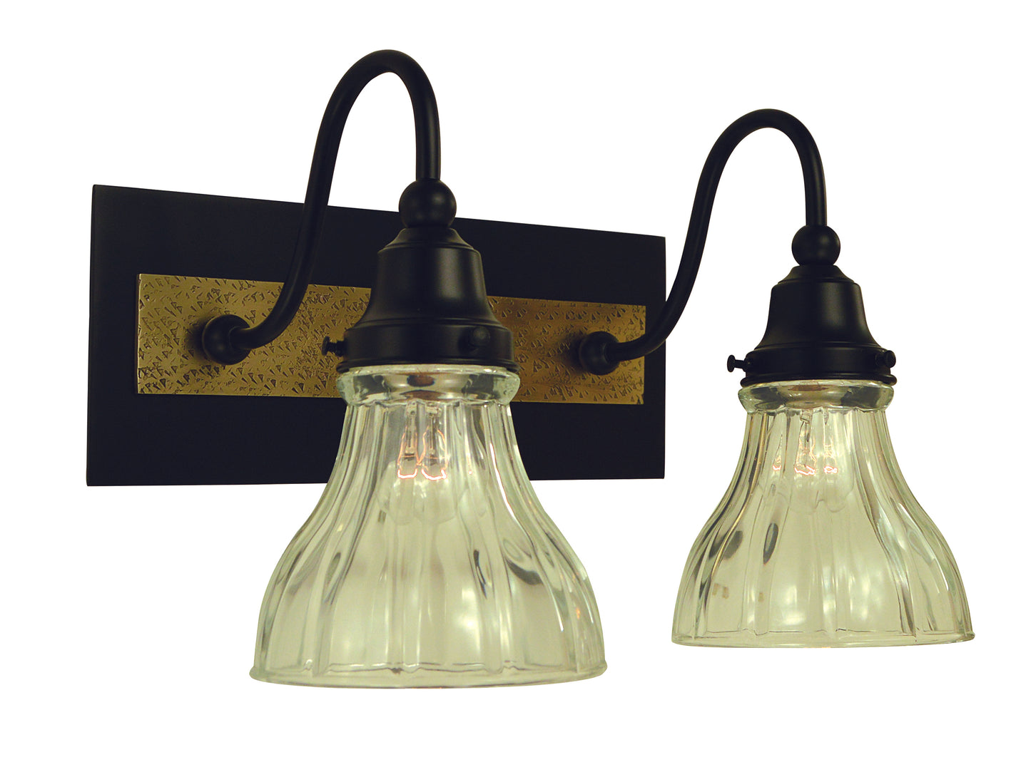 Framburg 2-Light Matte Black Antique Brass Accent Sconce 5612-MBLACK-AB