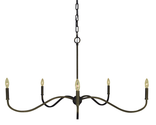 Framburg 5-Light Iron Heidelberg Dining Chandelier 5647-IRON