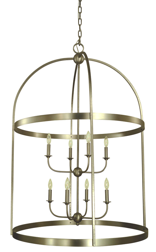 Framburg 8-Light Satin Pewter Heidelberg Foyer Chandelier 5648-SP