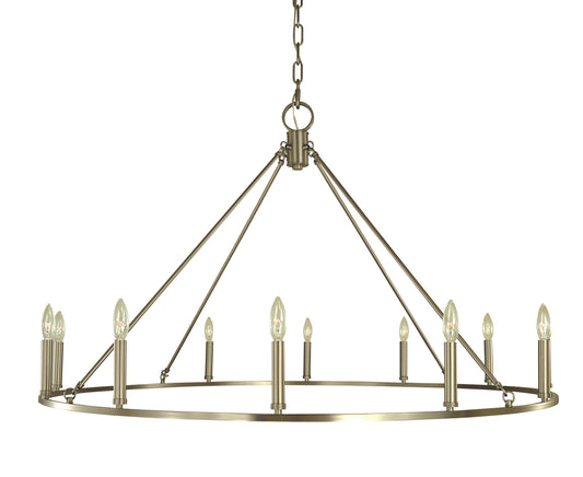 Framburg 12-Light Brushed Nickel Midtown Dining Chandelier 5652-BN