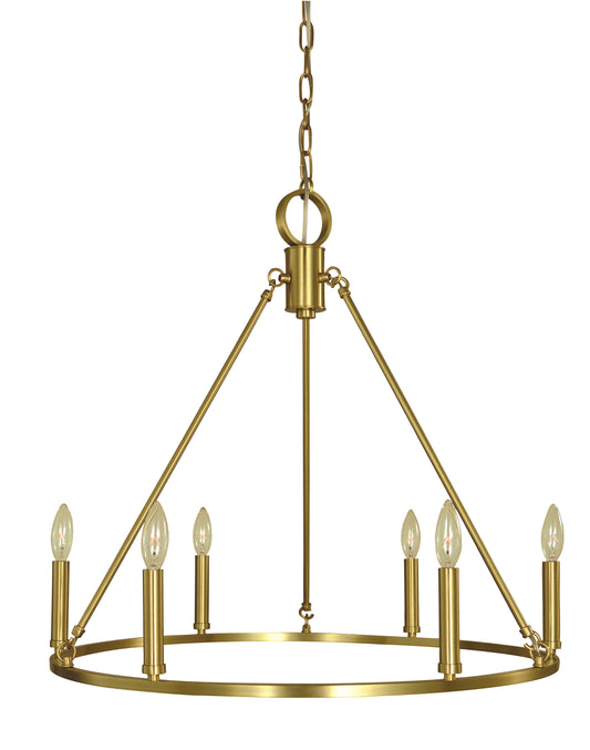 Framburg 6-Light Brushed Brass Midtown Dining Chandelier 5656-BR