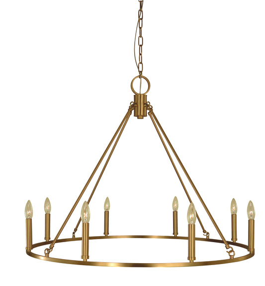 Framburg 8-Light Brushed Brass Midtown Dining Chandelier 5658-BR