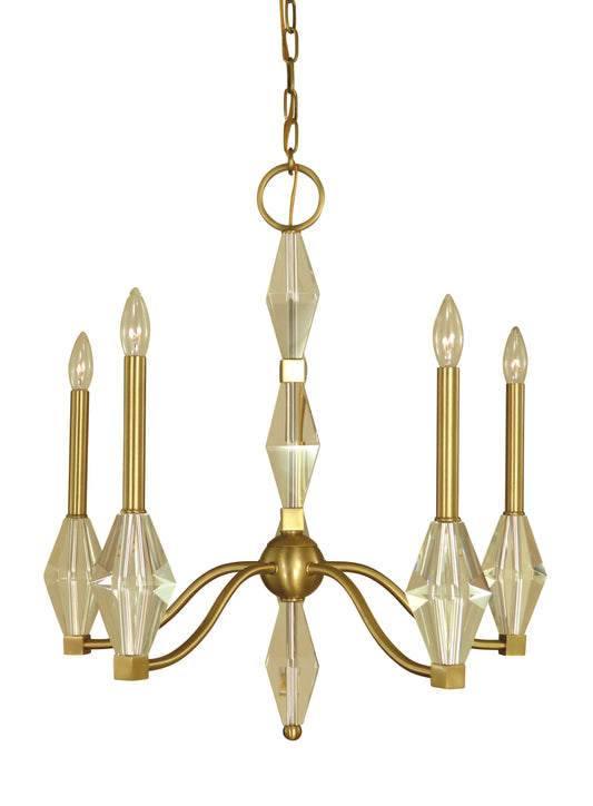 Framburg 5-Light Brushed Brass Vivan Dining Chandelier 5665-BR