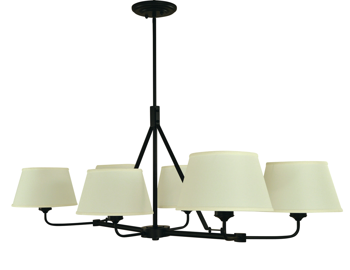 Framburg 6-Light Matte Black Milford Dining Chandelier 5706-MBLACK