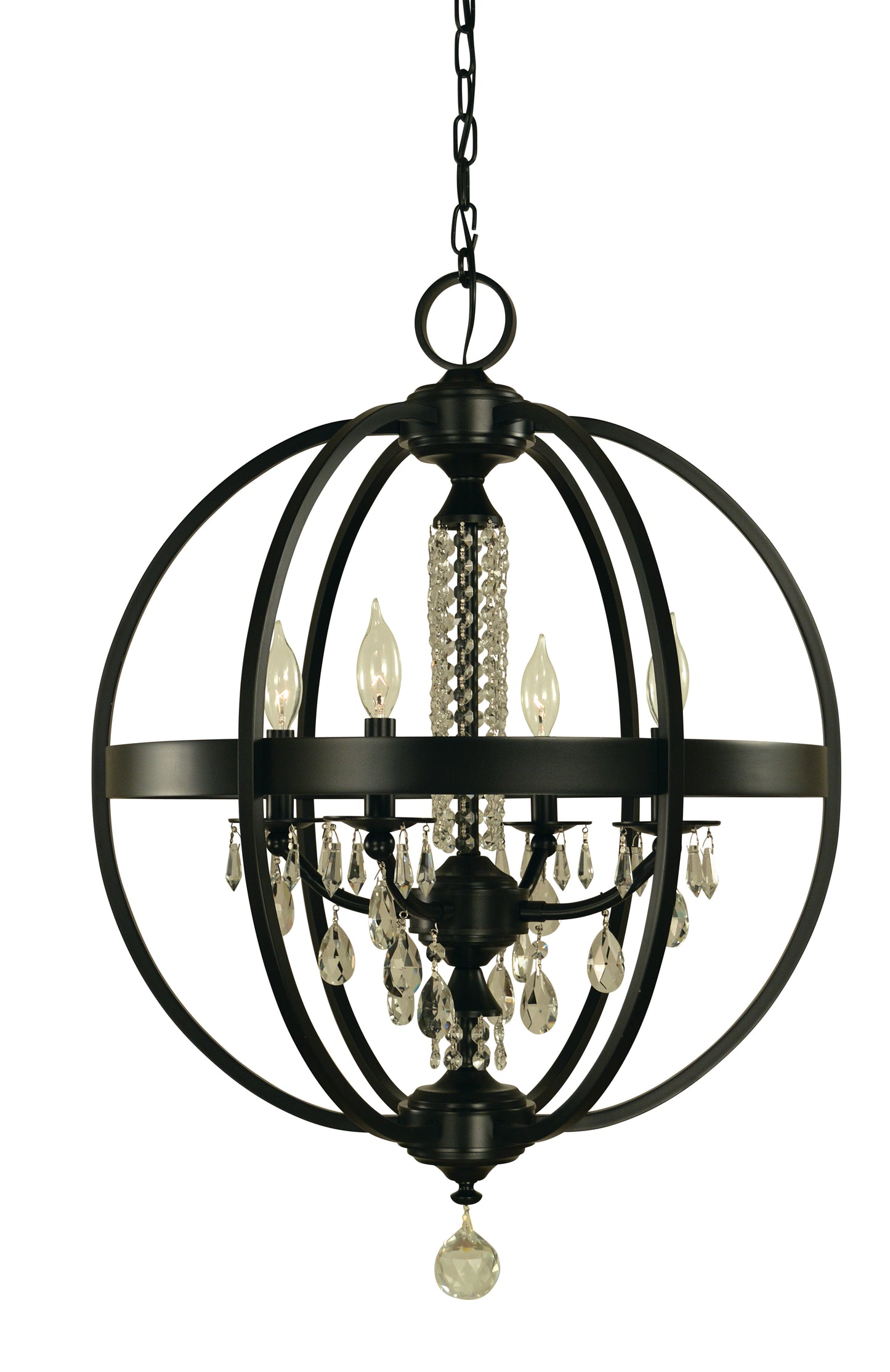 Framburg 4-Light Matte Black Olivia Dining Chandelier 5714-MBLACK