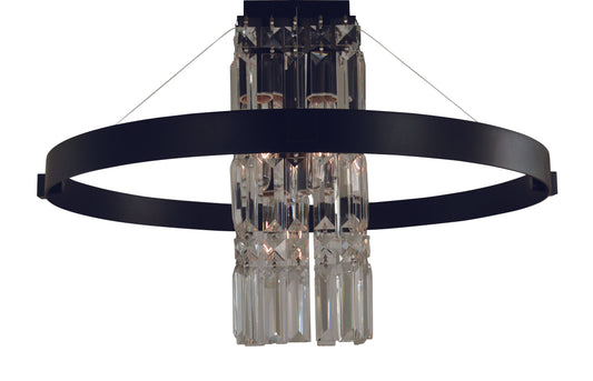 Framburg 5-Light Matte Black Iris Flush Mount Chandelier 5734-MBLACK