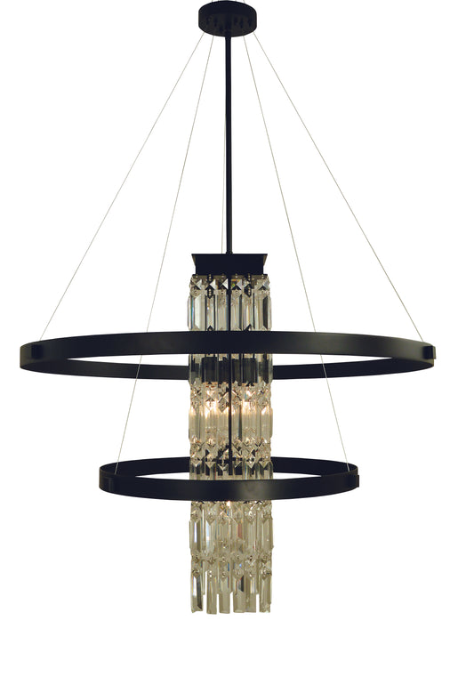 Framburg 5-Light Matte Black Foyer Iris Chandelier 5738-MBLACK