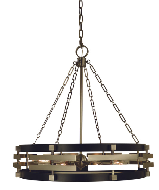 Framburg 8-Light Brushed Nickel Matte Black Eden Chandelier 5748-BN-MBLACK