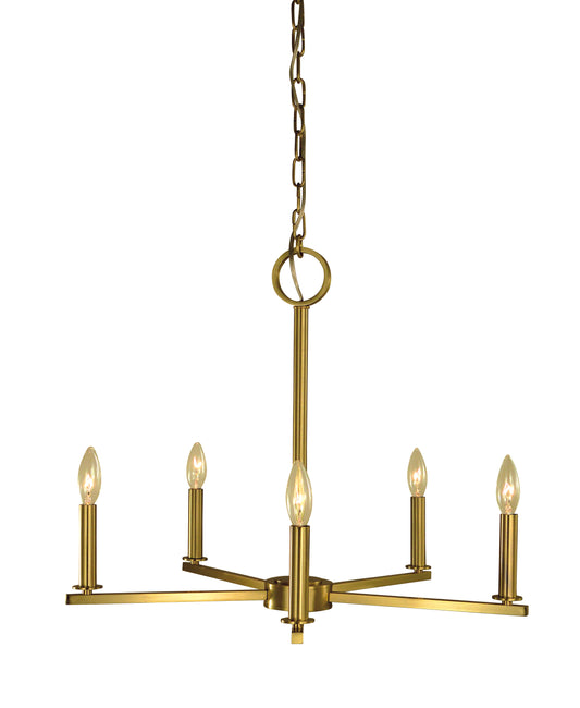 Framburg 5-Light Bushed Brass Evelyn Dining Chandelier 5765-BR