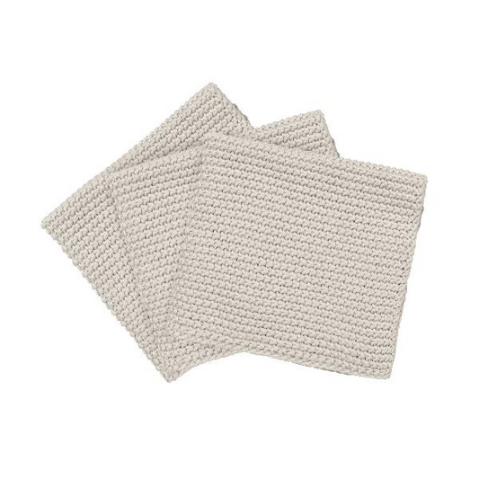 Blomus Germany Wipe Perla Knitted Dish Cloths Cotton Moonbeam Cream 64233