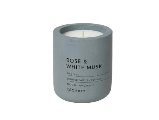 Blomus Germany Fragra Candle Flintstone Blue Rose White Musk 65896