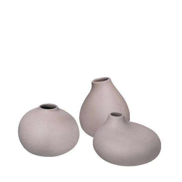 Blomus Germany Nona Mini Vases Bark Mauve 66225