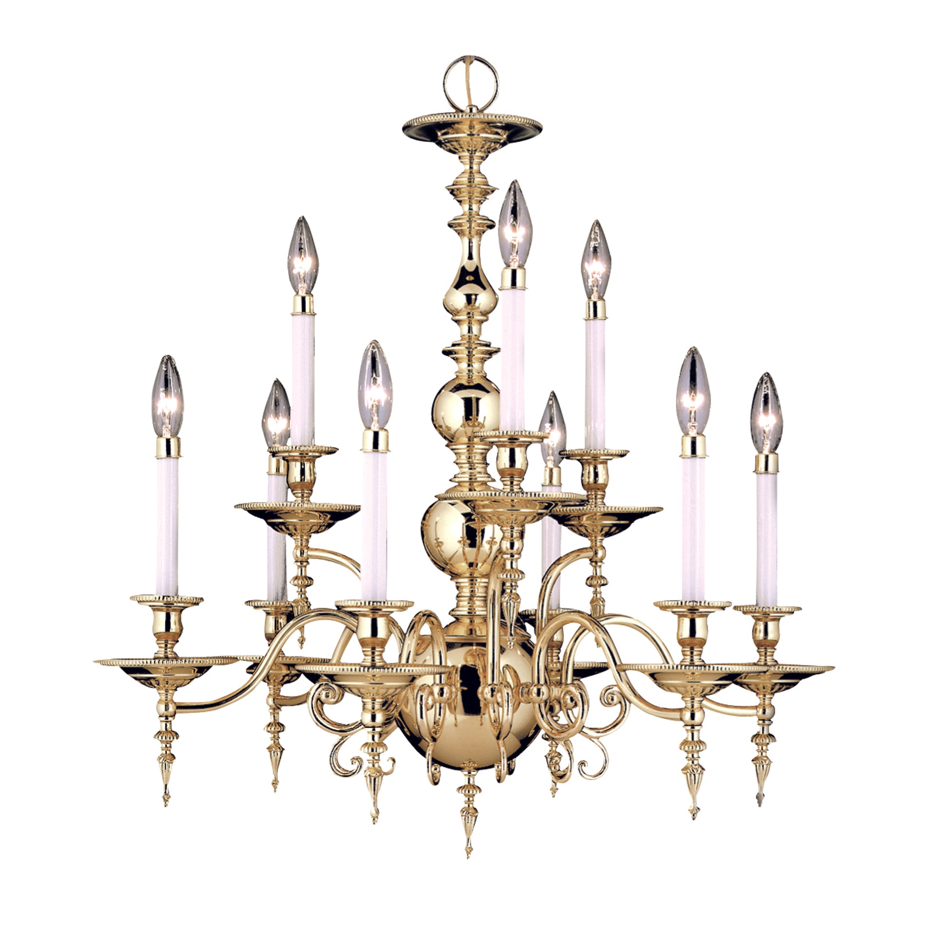 Framburg 9-Light Polished Brass Kensington Dining Chandelier 7449-PB