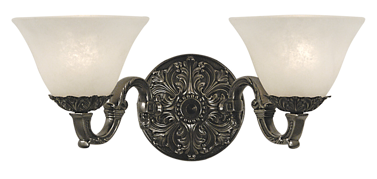 Framburg 2-Light Antique Silver Napoleonic Sconce 7882-AS-WH