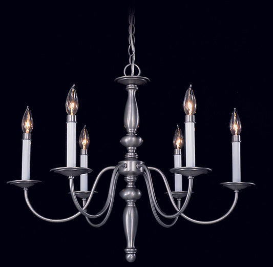 Framburg 6-Light Satin Pewter Jamestown Dining Chandelier 7916-SP