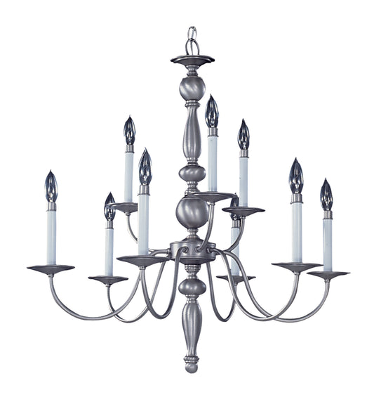 Framburg 9-Light Satin Pewter Jamestown Dining Chandelier 7919-SP