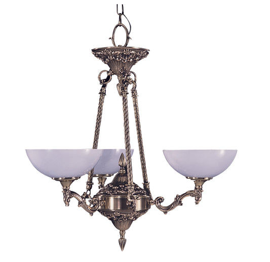 Framburg 3-Light French Brass Napoleonic Dinette Chandelier 8403-FB