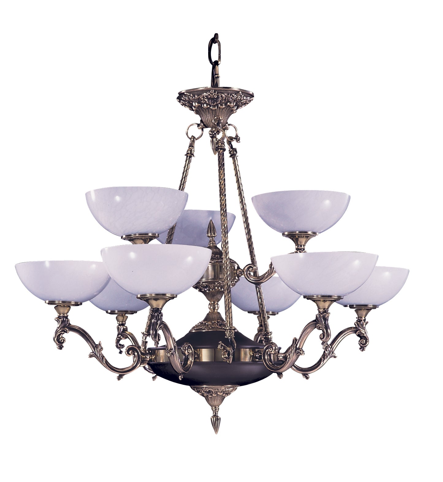 Framburg 9-Light French Brass Napoleonic Dining Chandelier 8409-FB