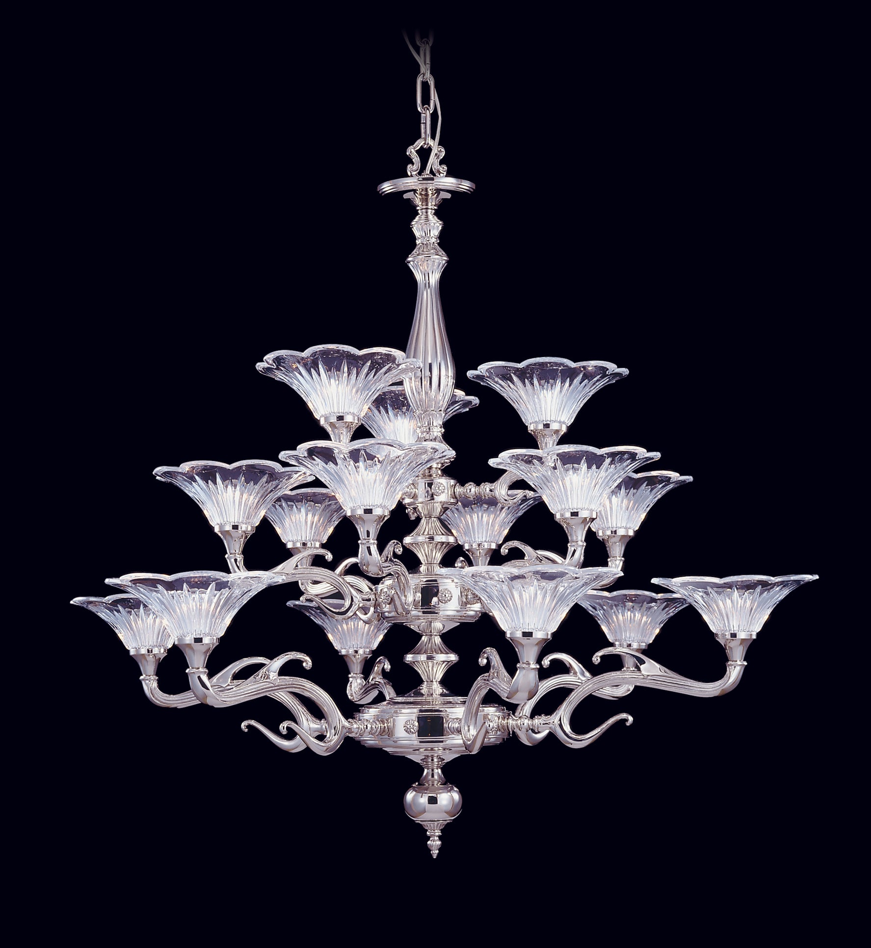 Framburg 15-Light Polished Silver Geneva Foyer Chandelier 8623-PS