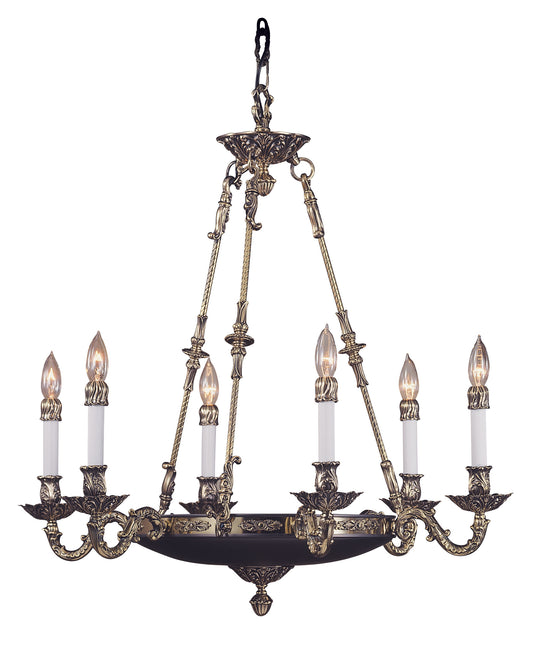 Framburg 6-Light French Brass Napoleonic Dining Chandelier 8706-FB