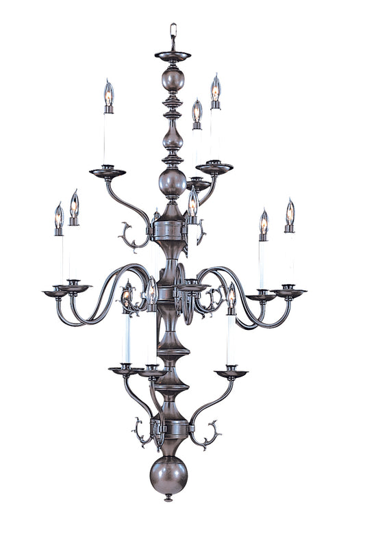 Framburg 12-Light Mahogany Bronze Jamestown Foyer Chandelier 9132-MB