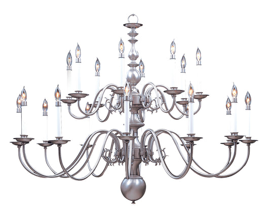 Framburg 20-Light Satin Pewter Jamestown Foyer Chandelier 9138-SP