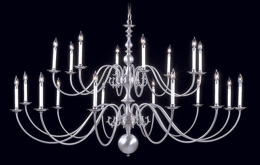 Framburg 20-Light Satin Pewter Jamestown Foyer Chandelier 9145-SP