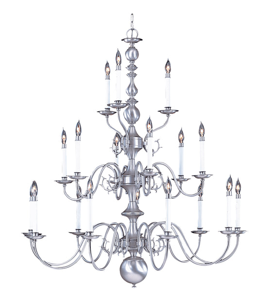 Framburg 18-Light Satin Pewter Jamestown Foyer Chandelier 9148-SP