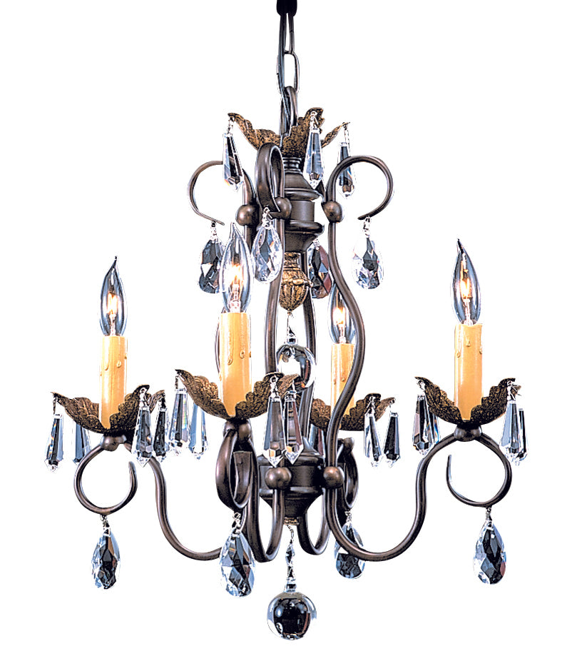 Framburg 4-Light Mahogany Bronze Liebestraum Mini Chandelier 9904-MB