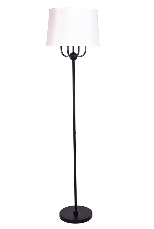 House of Troy Alpine 4-Light Cluster Black Supreme Silver Hammered Accent Floor Lamp A701-BLK-SS