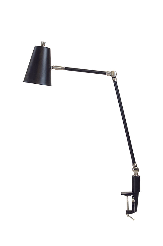 House of Troy Aria Clip On Table Lamp Spot Light Black Satin Nickel AR403-BLK-SN