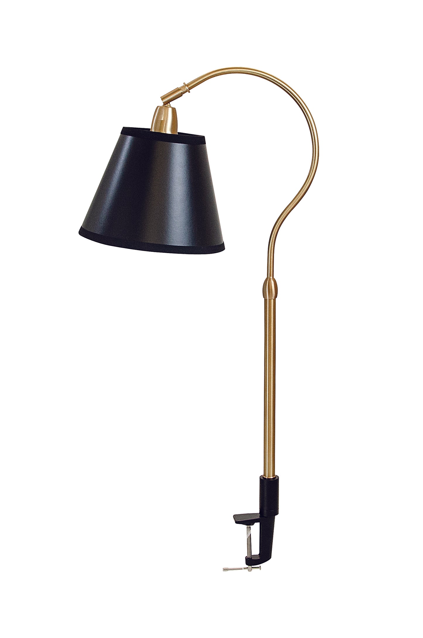 House of Troy Aria Clip On Table Lamp Weathered Brass Black AR404-WB-BLK