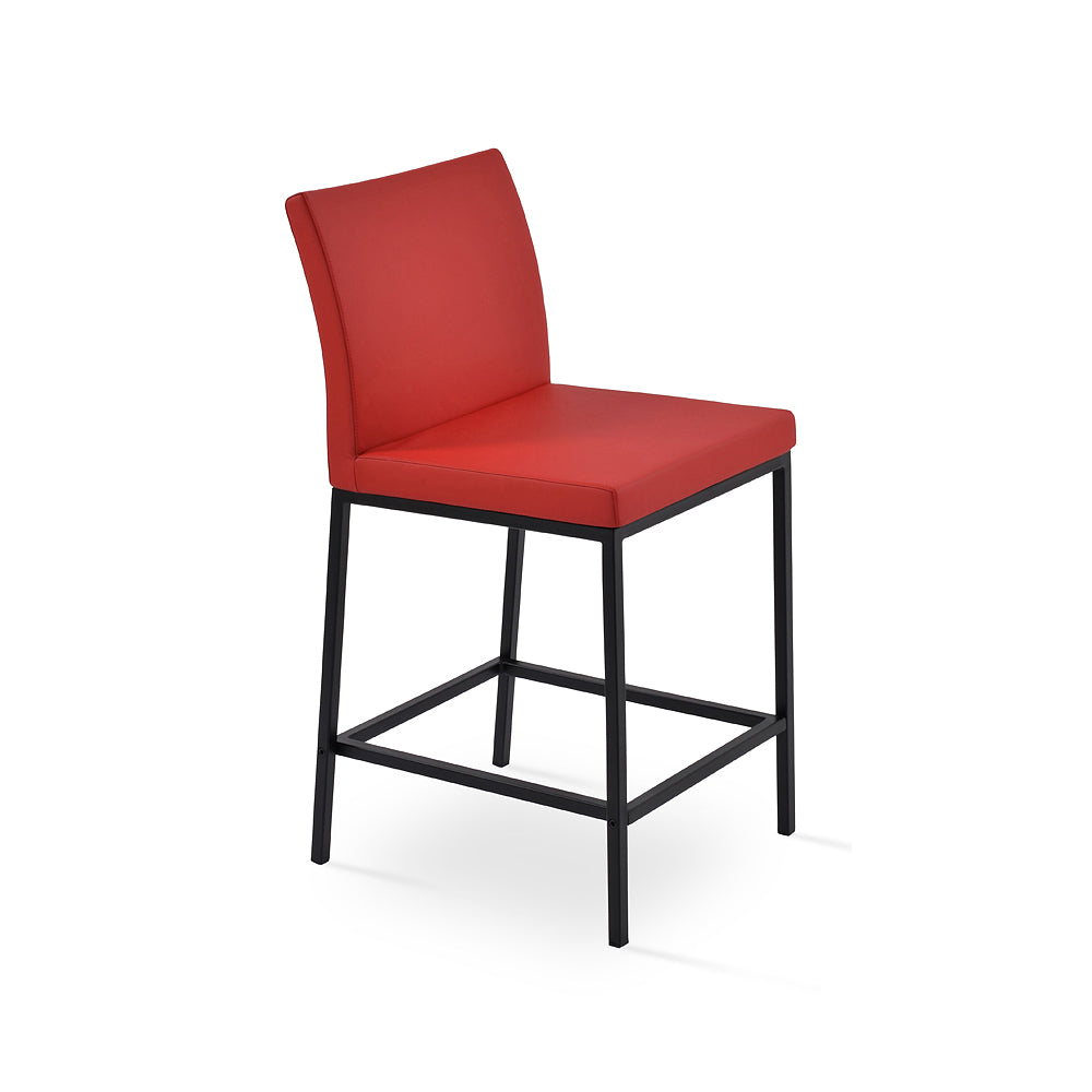 sohoConcept Aria Metal Counter Stool Leather