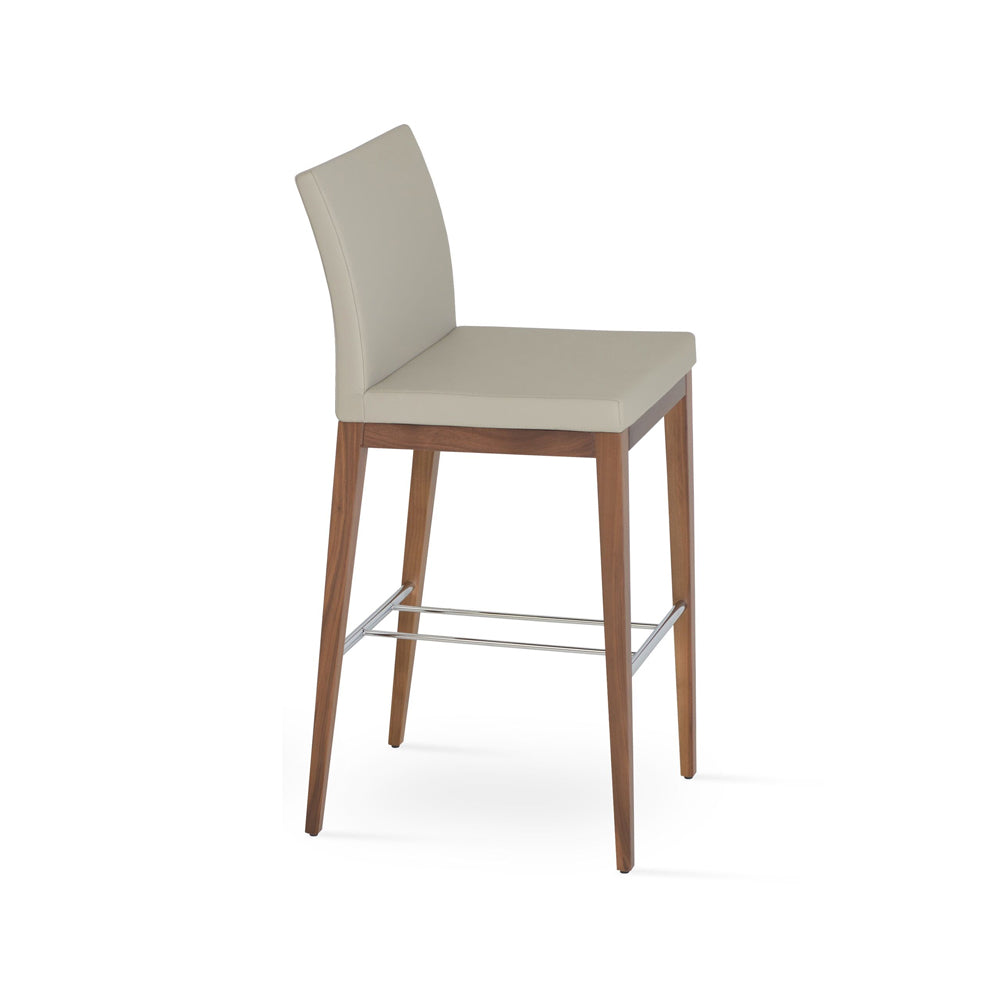 sohoConcept Aria Wood Bar Stool Leather