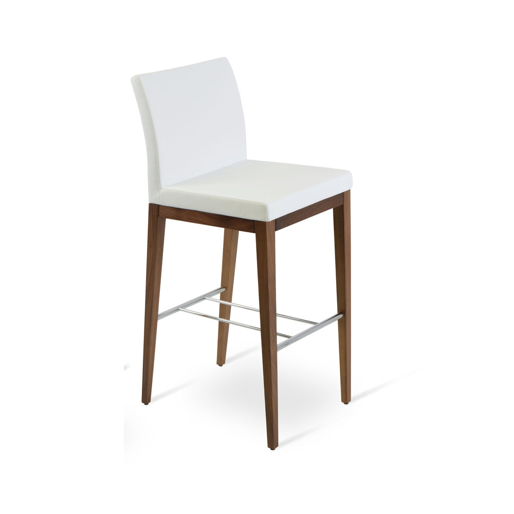 sohoConcept Aria Wood Counter Stool Leather