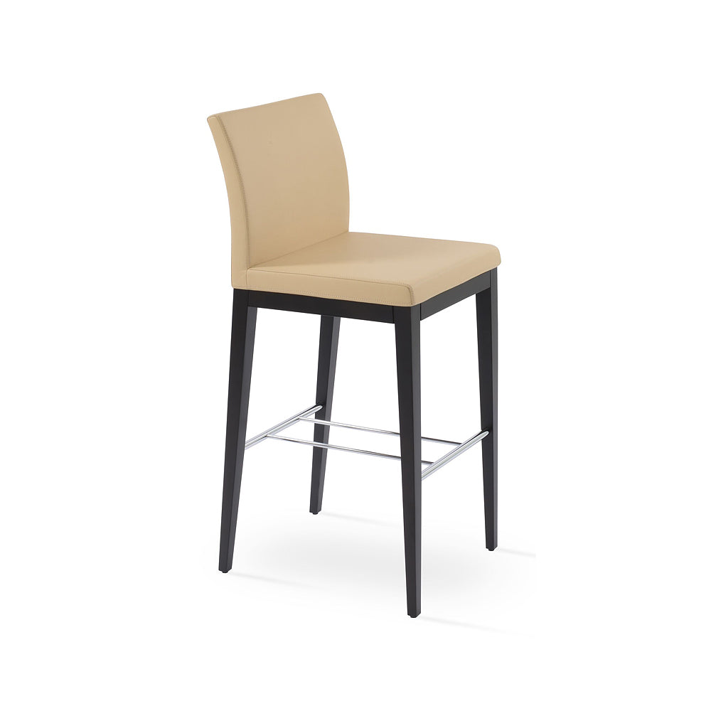 sohoConcept Aria Wood Counter Stool Leather