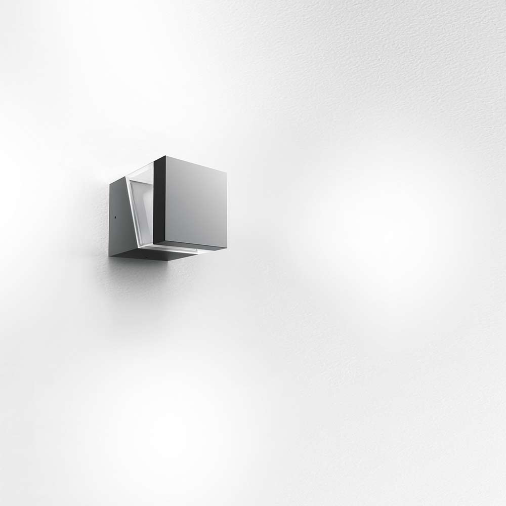 Artemide Tetragono Cube 5-inch Black Outdoor Wall Light T417300W08