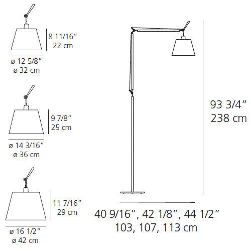 Artemide Tolomeo Mega Floor Lamp Fiber Tlm010