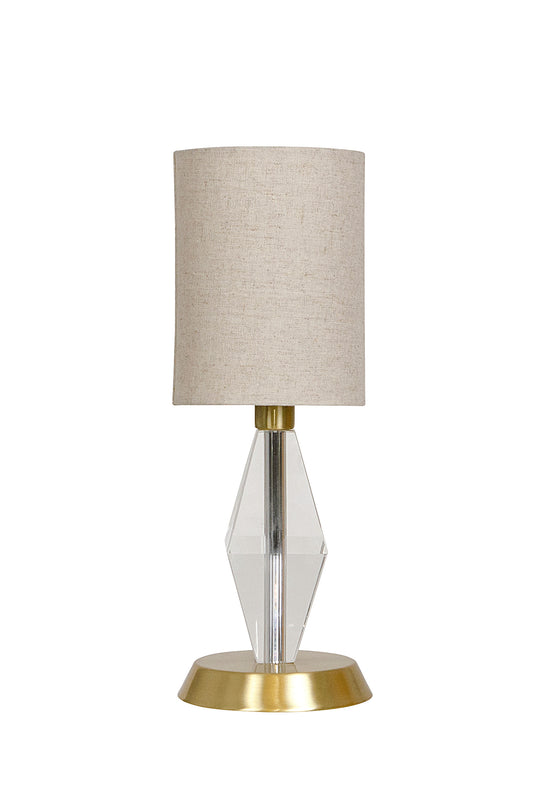 House of Troy Bryson Mini Crystal Tapered Column Satin Brass Accent Lamp B205-SB