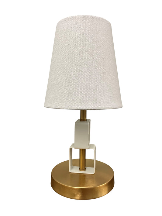 Bryson Mini Weathered Brass White Accent Lamp by House of Troy