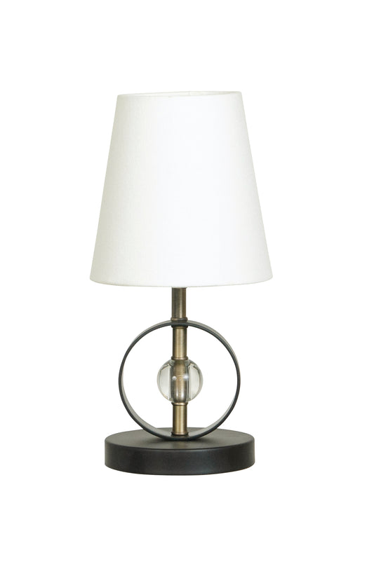 House of Troy Bryson Mini 4" Ring Crystal Black Antique Brass Accent Lamp B210-BLK-AB