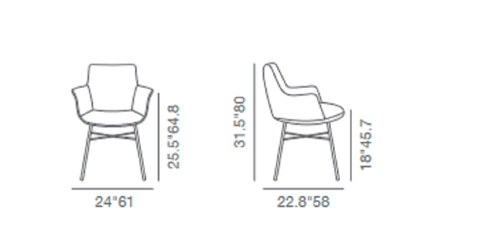 sohoConcept Bottega Cross Arm Chair High Back