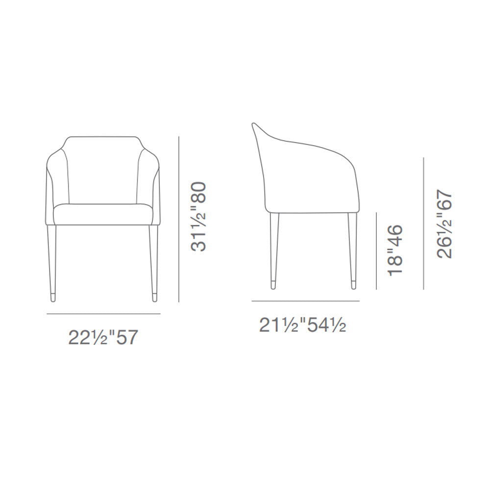 sohoConcept Buca Arm Chair Wood Base Fabric