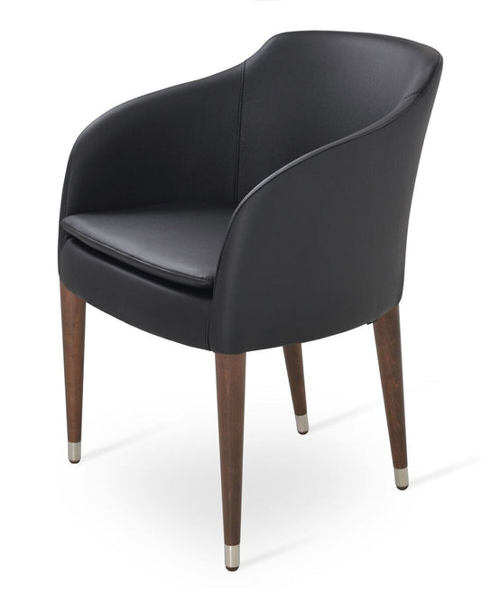 sohoConcept Buca Arm Chair Wood Base Leather