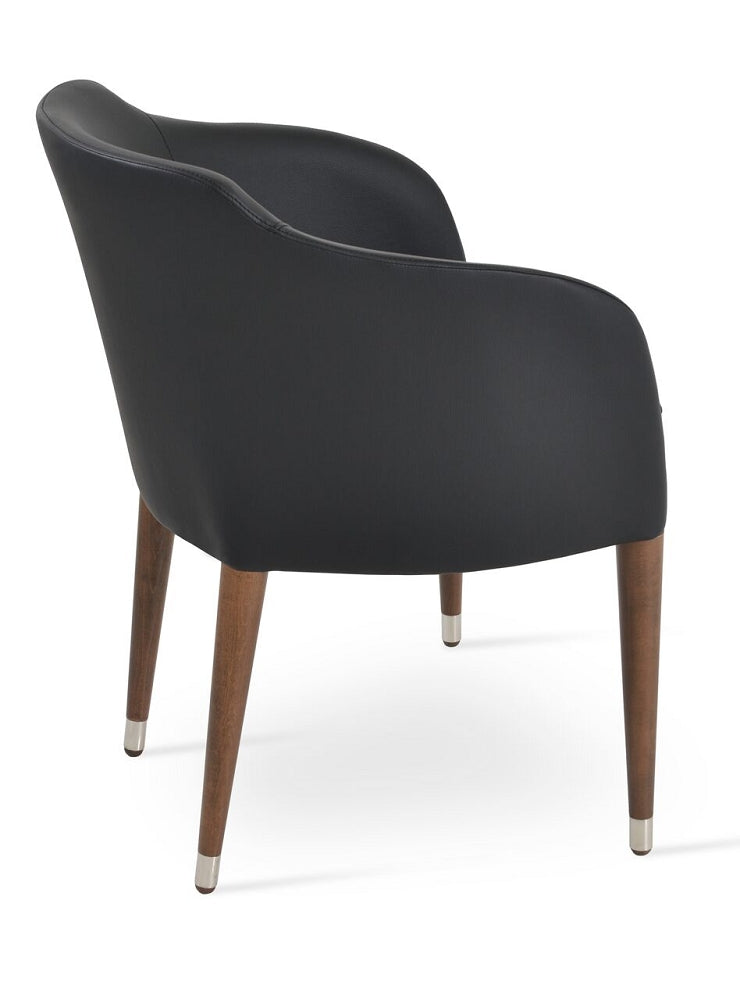 sohoConcept Buca Arm Chair Wood Base Leather
