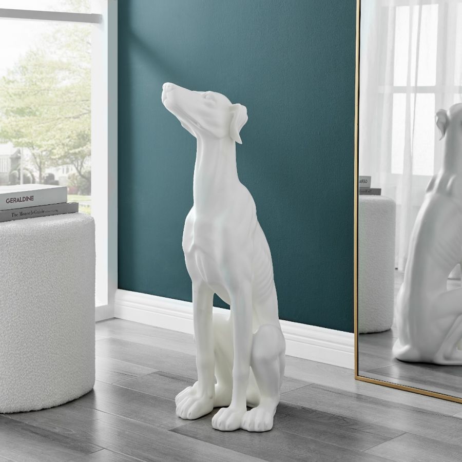 Finesse Greyhound Sculpture Matte White C Gh Mw