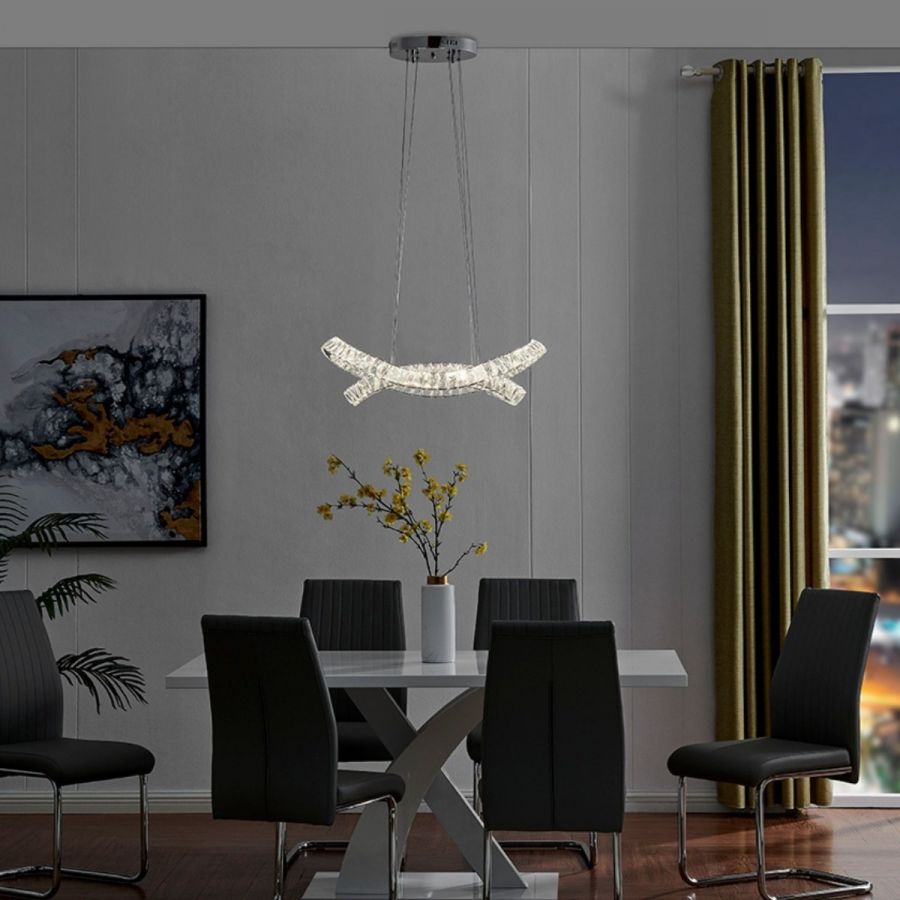 Finesse Monroe Crystal Chandelier Chrome Ch 621