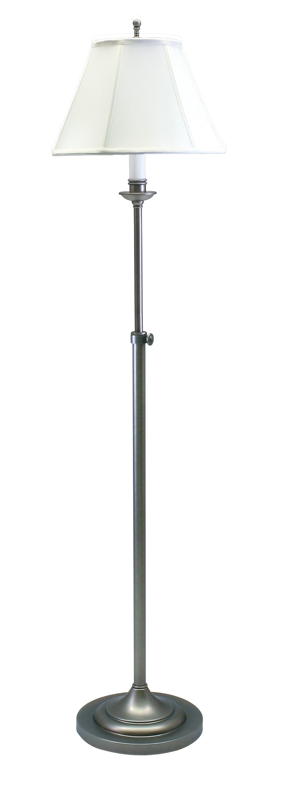 House of Troy Club Adjustable Antique Silver Floor Lamp CL201-AS