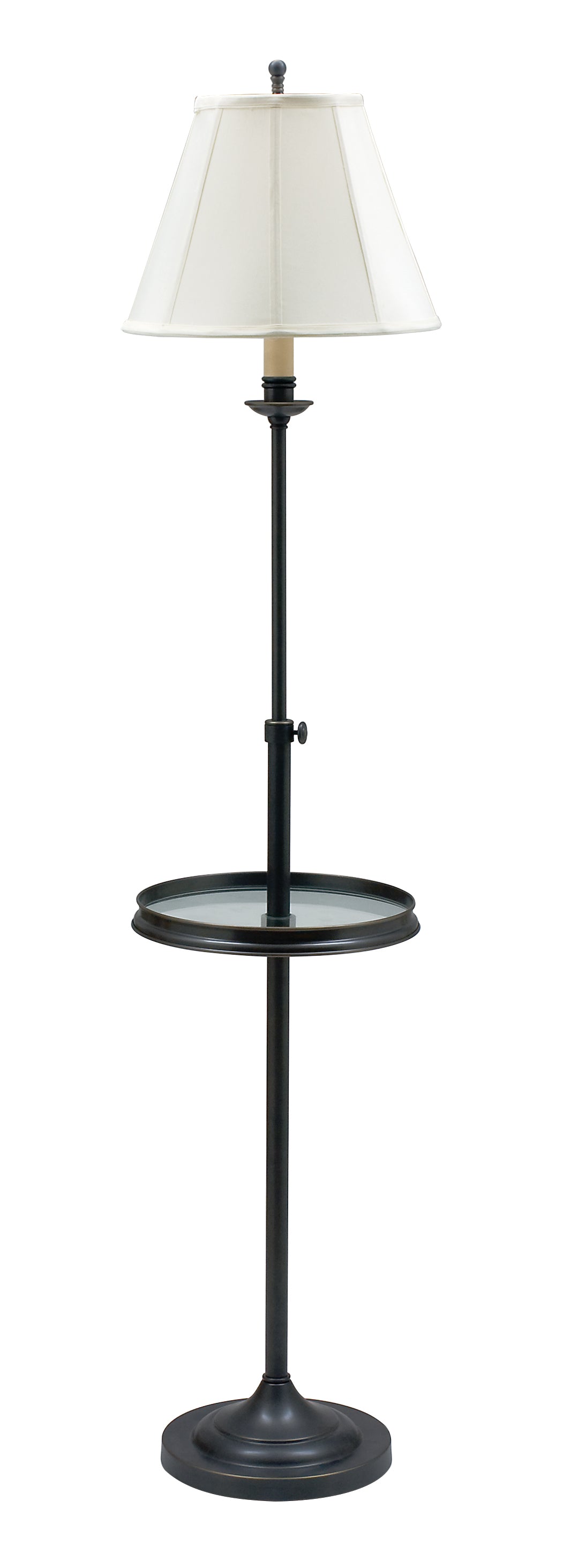 House of Troy Club Adjustable Oil Rubbed Bronze Floor Lamp Glass Table CL202-OB